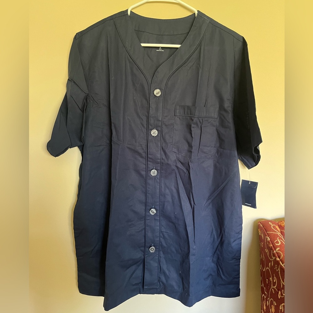 Navy Blue PJ set Button-Up Shirt and Pants Set